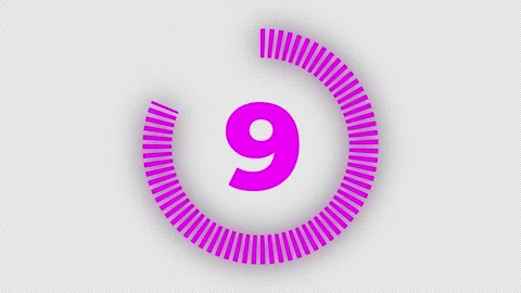 10 Second Circle Countdown Timer Overlay, 4K Alpha Channel Video stock 337229037