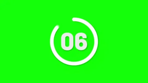 10 Second Circular Countdown Timer on Green Screen Video stock 342698495