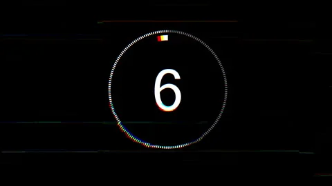 10 Second Circular Glitch Countdown Animation Stock Footage 325019693