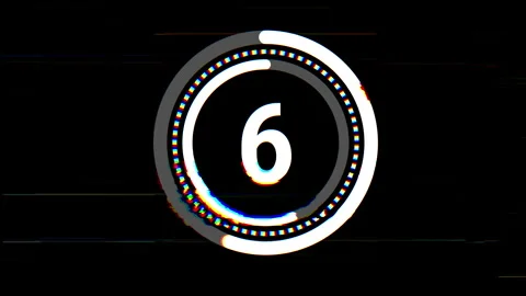 10 Second Circular Glitch Countdown Animation Stock-Footage 325019814