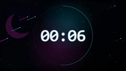 10-Second Cosmic Countdown Timer with Moon and Stars 動画素材 340465129