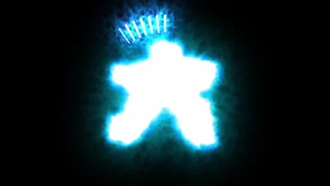 A 10-second countdown in Chinese numerals with a burst of blue flames. Stock Footage 308773413