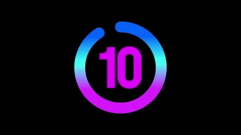 10 second countdown with circle animation, 10 to 0 animation countdown. 4k video Stock Footage 317577227