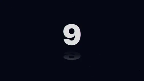 10 second Countdown glitch. digital countdown timer with reflection Stock Footage 340003879