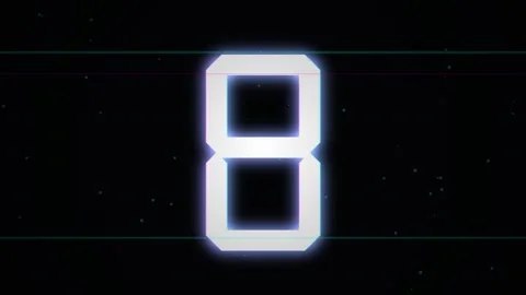 10 second Countdown glitch. Digital countdown on dark grid background Stock Footage 340003984