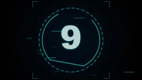 10 second Countdown glitch. Digital ten second countdown timer Stock Footage 340004058