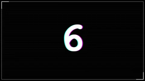 10 second Countdown glitch with digital distortion and chromatic aberration o Stock Footage 345629277