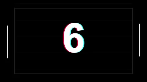 10 second Countdown glitch featuring digital number five with chromatic Stock Footage 345629203