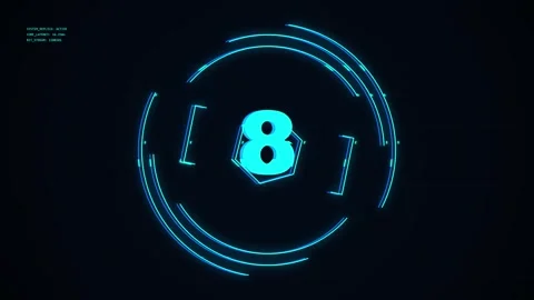 10 second Countdown glitch. Futuristic digital 10 second countdown Stock Footage 340003974