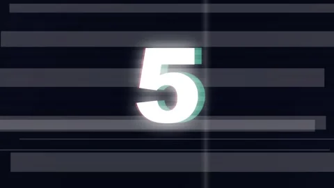 10 second Countdown glitch overlay with digital noise distortion and static Stock Footage 345372494