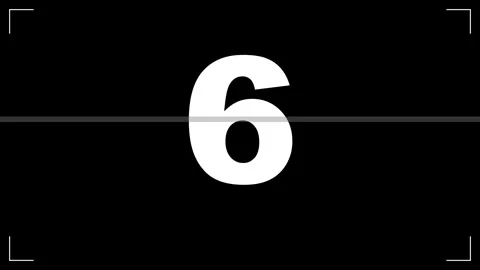 10 second Countdown glitch with vintage film leader style and digital Stock Footage 345629265