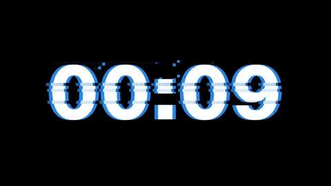 10 Second Countdown - Glitched numbers on a Black Background Vidéo 105989155
