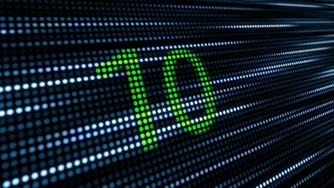 10 second countdown on moving LED background Stock Footage 95227423