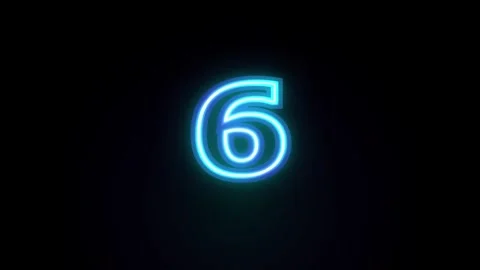 10 second countdown neon blue glowing digital numbers sequence on black Stock Footage 345372535