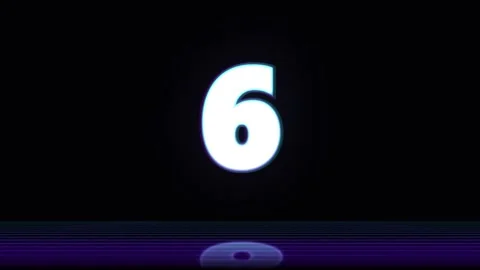 10 second countdown neon featuring glowing numbers in retro synthwave style Stock Footage 345372552