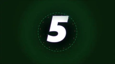 10 second countdown neon - Futuristic glowing digital timer with circular HUD Stock Footage 345372524