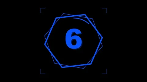 10 second countdown neon with futuristic geometric shapes and vibrant glowing Stock Footage 345629095