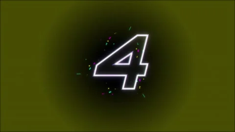 10 second countdown neon with glowing white numbers and colorful particles Stock Footage 345372601