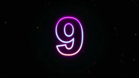 10 second countdown neon. ten second countdown on black background Stock Footage 340004270