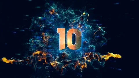 10-second-countdown-of-shock-wave-particles Stock Footage 126242421