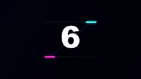 10 second countdown timer animation with digital numbers and neon elements Stock Footage 347414815