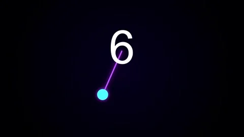 10 second countdown timer animation with glowing numbers on black background Stock Footage 347414861