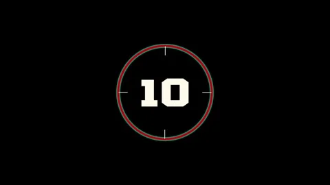 10-Second Countdown Timer on Black Screen for Sports &amp; Competitions Stock Footage 310281776