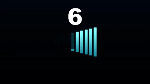 10 second countdown timer with blue graphic equalizer bars animation Stock-Footage 347414681