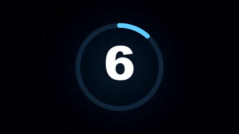10 Second Countdown Timer with Blue Circle Animation in 4K Stock-Footage 347525135