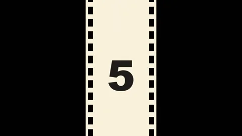 10 Second Countdown Timer with Film Strip Design 4K Video Stock Footage 347525160