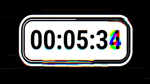 10 second Countdown Timer Glitch Animation with RGB Flicker Effect Stock Footage 325019836