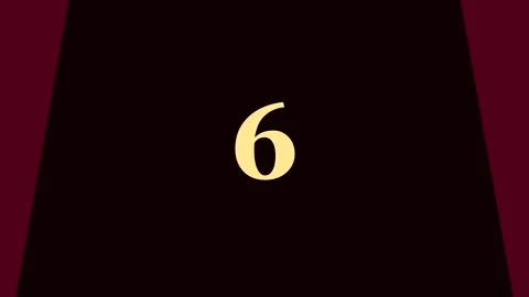 10 Second Countdown Timer with Golden Numbers on Dark Red Background 스톡 동영상 347525113