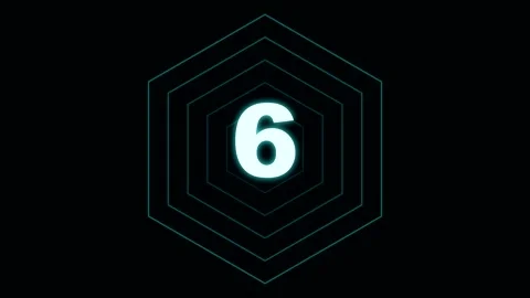 10 Second Countdown Timer with Hexagon Graphic Animation 4K Stock Footage 347524959