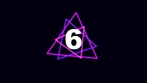 10 Second Countdown Timer with Neon Triangles in 4K Vídeo Stock 347525067