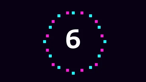 10 Second Countdown Timer with Pink and Blue Dot Circle Animation 4K Vídeo Stock 347524994