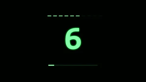 10 Second Countdown Timer Video with Green Digital Numbers on Black Background 스톡 동영상 347525157