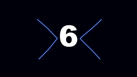 10 Second Countdown Timer with White Numbers and Blue Lines on Black Background Stock Footage 347524993
