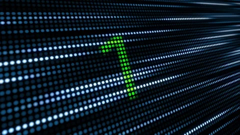 10 second counter on moving LED background Stock Footage 95227422