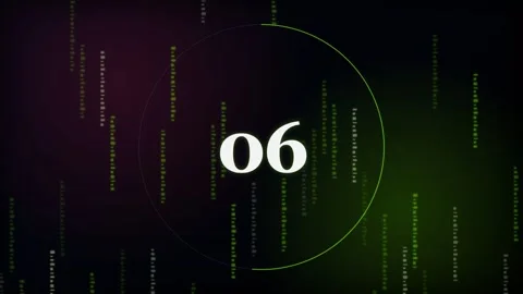 10-Second Digital Countdown Timer with Matrix Effect Stock Footage 340465077