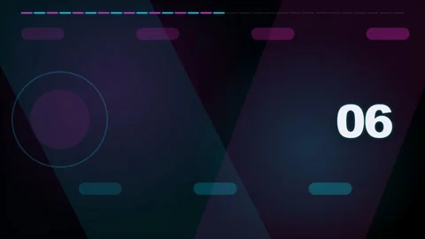 10-Second Digital Countdown Timer with Neon Geometric Background Stock Footage 340465089
