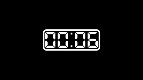 10 Second Digital Number Font Timer Countdown Landscape Black and White Screen Video stock 281794315