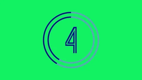 10-Second Double Ring Countdown with Outline Font in Navy on Green Screen Stock Footage 282485579