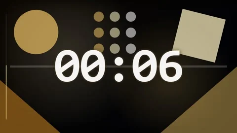 10-Second Geometric Countdown Timer with Gold and Black Stock Footage 340465102