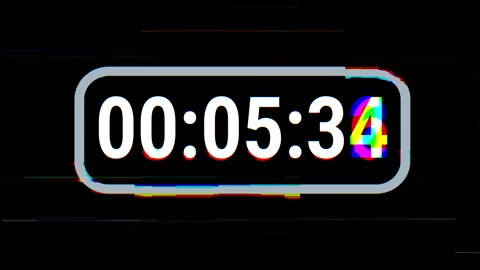 10 second Glitch Countdown Timer Animation with RGB Distortion Effect Stock Footage 325019927