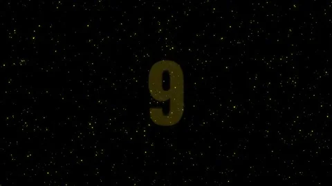 10 Second Golden Glitter Countdown Animation with Sparkling Particles. Stock Footage 323606506
