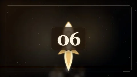 10-Second Golden Rocket Countdown Timer 库存影片 340465107