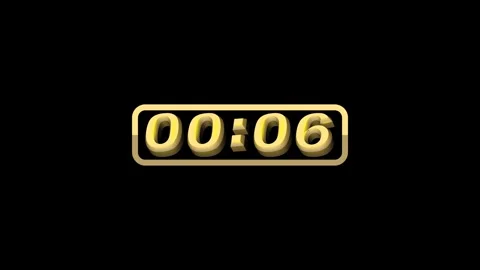 10 Second Golden Timer Countdown Landscape Black Background Video stock 282369355