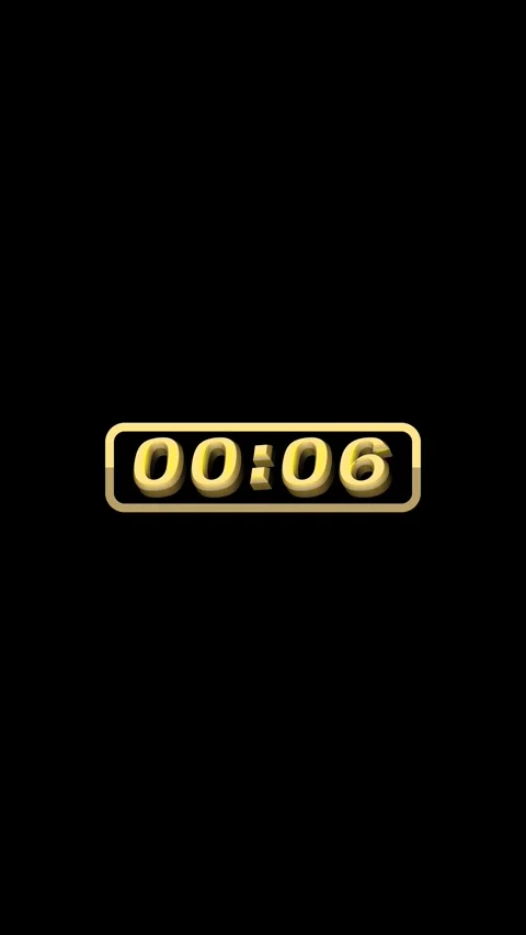 10 Second Golden Timer Countdown Vertical Black Background Stock Footage 282369399