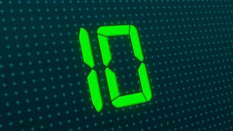 10 second LED/LCD countdown on moving background Stock Footage 117193686