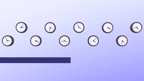 10 Second Loading Bar Animation With Flying Animated Clocks. 스톡 동영상 293182687